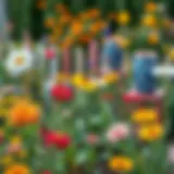 A vibrant garden showcasing a variety of flowers in full bloom across all seasons.