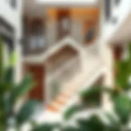 Elegant duplex stair design with modern aesthetics