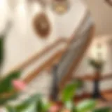 Elegant duplex staircase with artistic wall decor