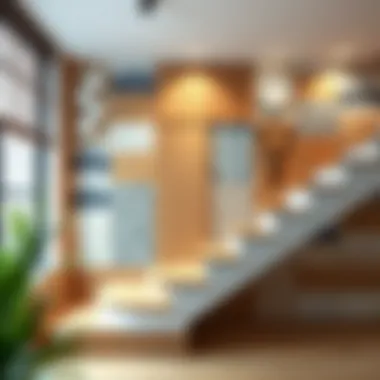 Modern material selection for staircase wall designs