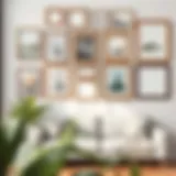 Elegant wall frame arrangement showcasing diverse styles