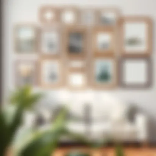 Elegant wall frame arrangement showcasing diverse styles