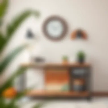 Customizable wall-mounted console featuring unique decor items