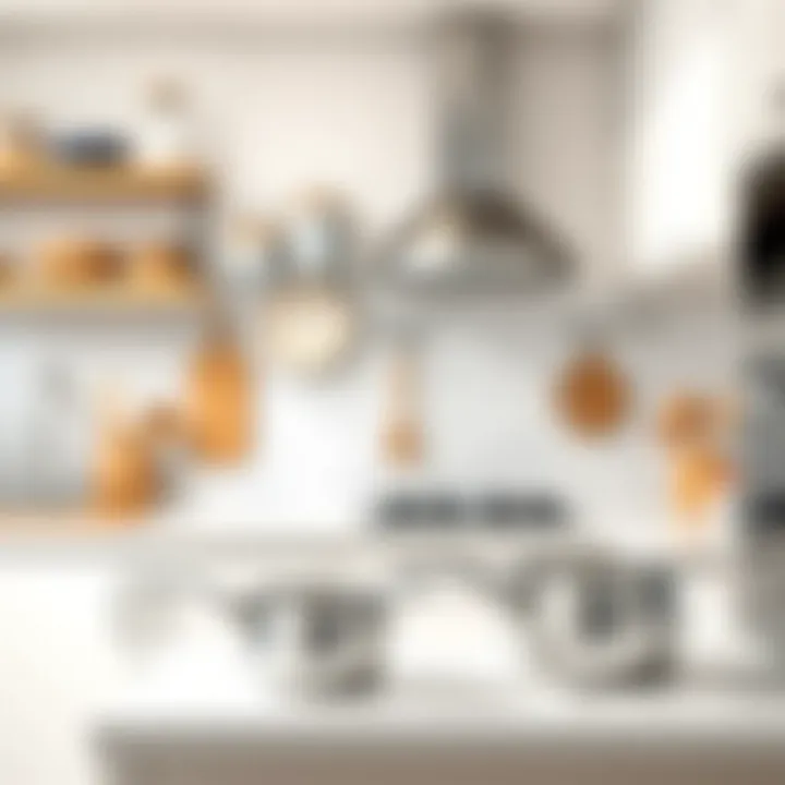 Clean and Organized Kitchen A pristine kitchen showcasing clean cookware