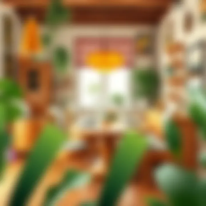 Eclectic dining area adorned with retro design pieces