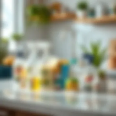 Eco-Friendly Cleaning Solutions Selection of eco-friendly cleaning products on a countertop