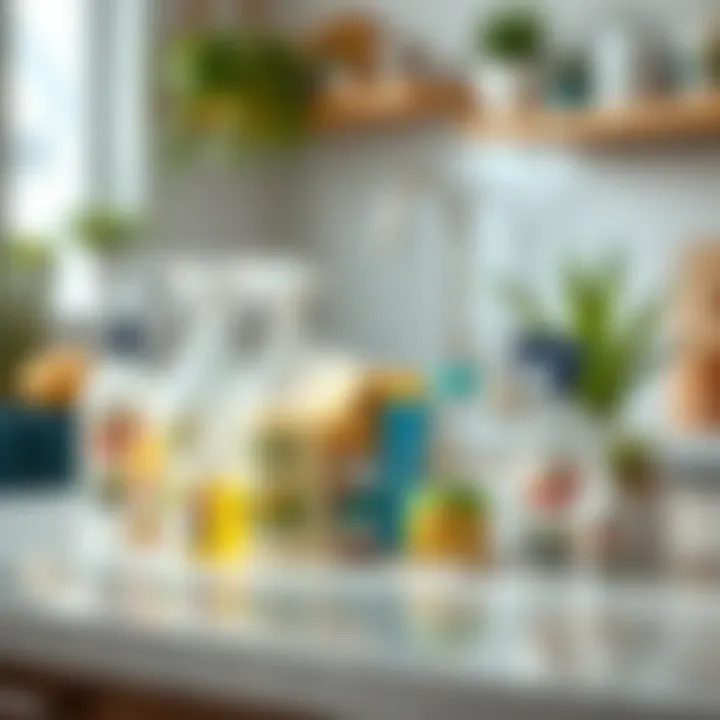 Eco-Friendly Cleaning Solutions Selection of eco-friendly cleaning products on a countertop
