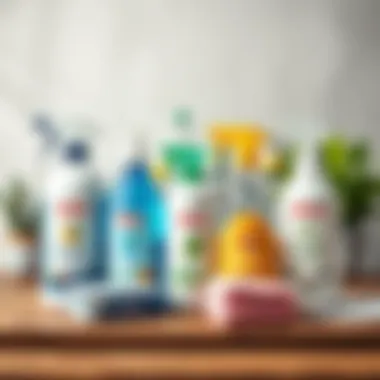 Collection of eco-friendly cleaning supplies for inox
