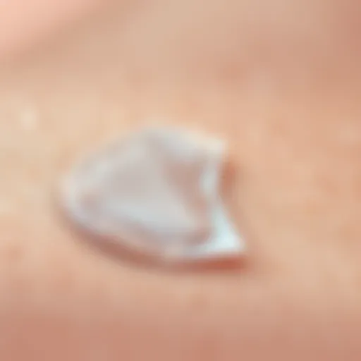 Close-up of adhesive residue on skin