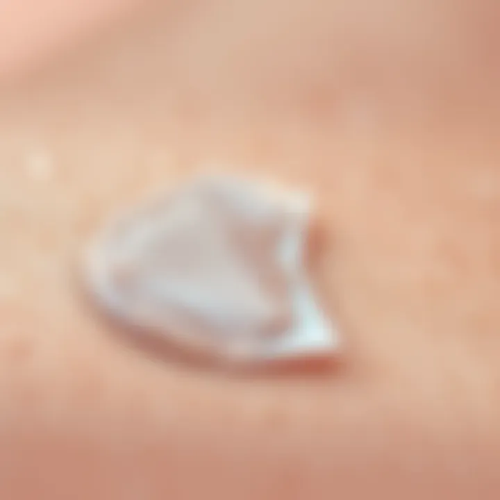 Close-up of adhesive residue on skin