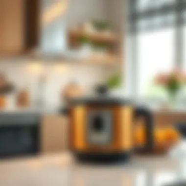 Electric pressure cooker in a modern kitchen