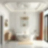 Elegant bathroom ceiling design using gypsum board