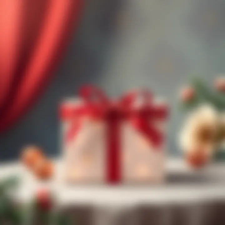 Elegant Gift Presentation A beautifully wrapped gift box with a ribbon
