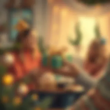 Moments of Joyful Gifting A thoughtful gift being exchanged between friends