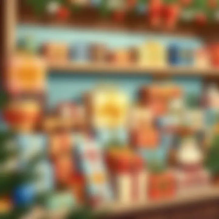 Diverse Gift Options A variety of gifts for different occasions on a shelf