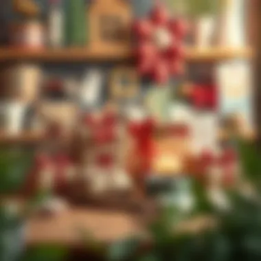 Artisanal Gift Creations Creative handmade gift items displayed on a table