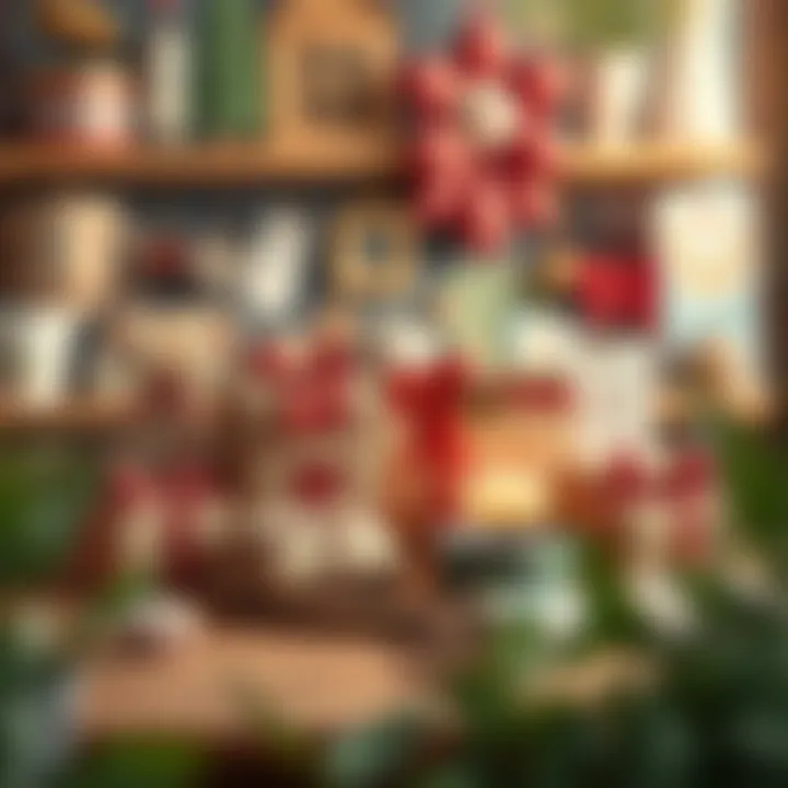 Artisanal Gift Creations Creative handmade gift items displayed on a table