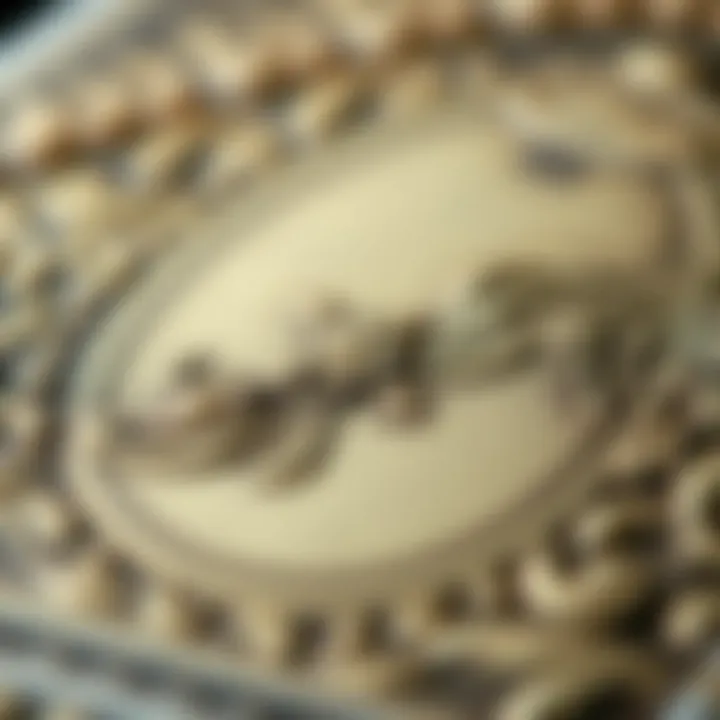 Detailed close-up of engraved artwork