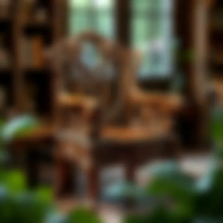 An elegant antique wooden chair showcasing intricate carvings and design