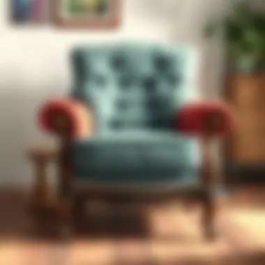 Revamped vintage armchair showcasing new upholstery