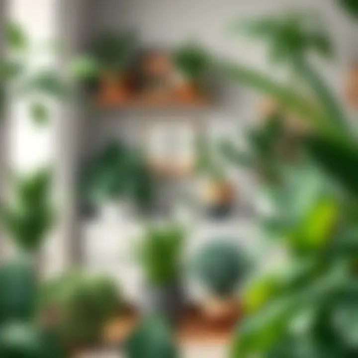 Stylish interior decor featuring various houseplants