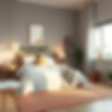 Cozy Bedroom with Calming Hues Cozy bedroom featuring calming hues for relaxation