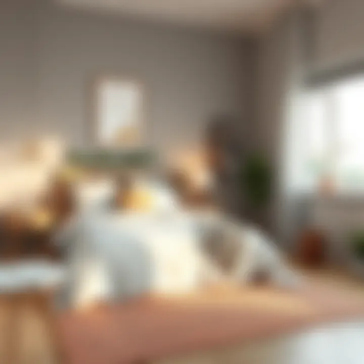 Cozy Bedroom with Calming Hues Cozy bedroom featuring calming hues for relaxation