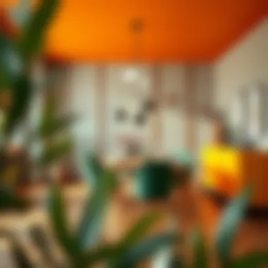 Stylish Dining Area with Complementary Colors Stylish dining area with complementary color combinations