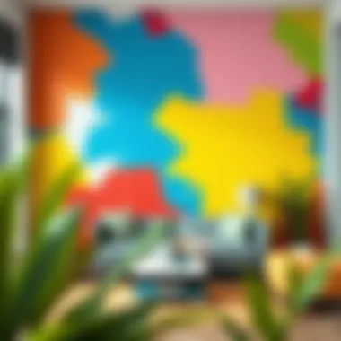 Vibrant Accent Wall in Modern Design Vibrant accent wall illustrating modern design trends