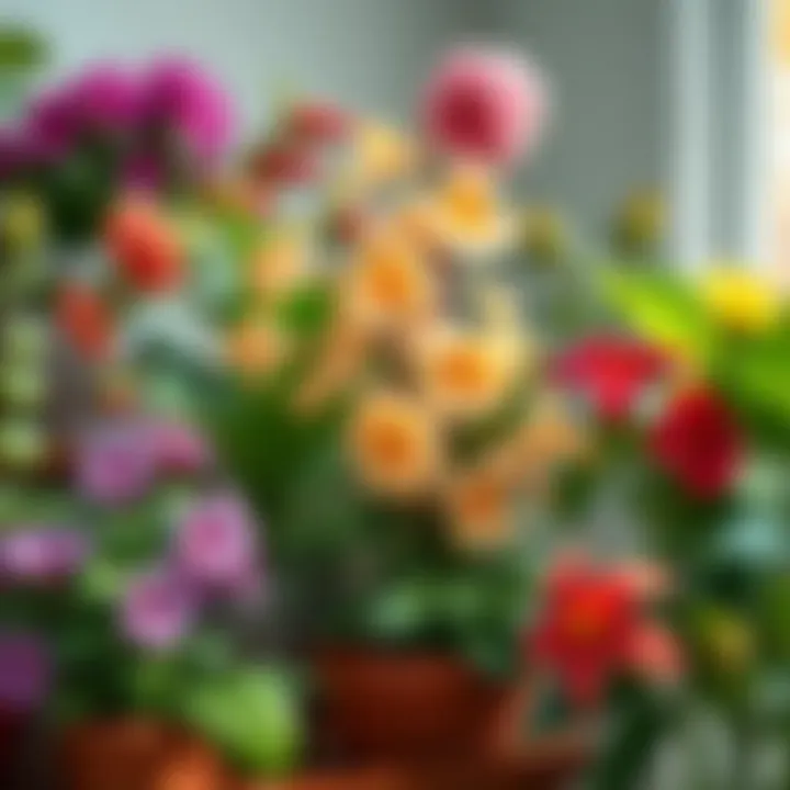 A vibrant collection of indoor flowering plants