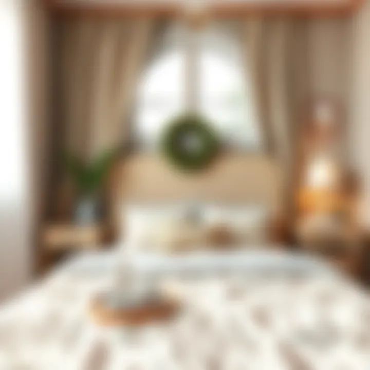 Inviting Bedroom Atmosphere Cozy bedroom arrangement with decorative elements