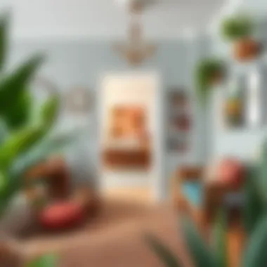 Inviting foyer with vibrant decor and functional storage solutions