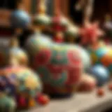 Colorful handcrafted decorations showcasing unique designs