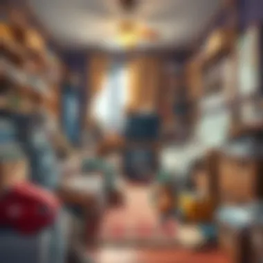 A cluttered room before organization, highlighting the chaos of excess belongings