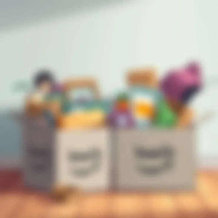 Boxes filled with donated items, symbolizing letting go of unnecessary possessions