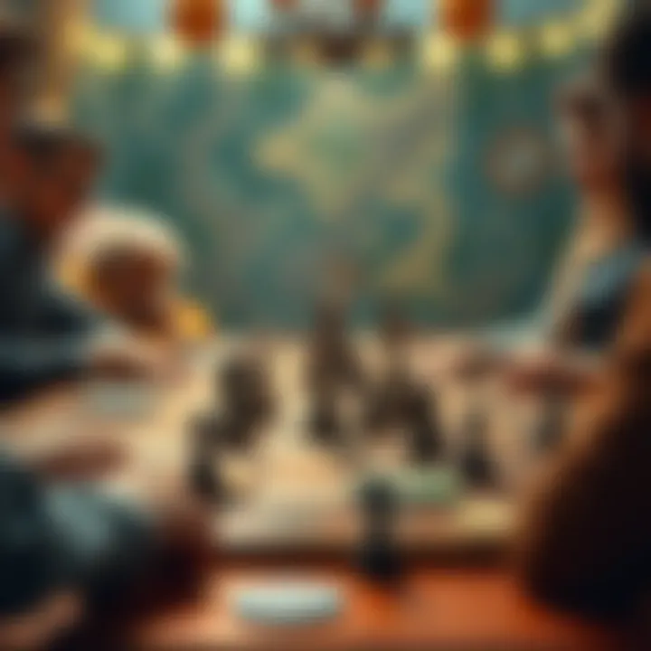 Strategic thinking during a tabletop game session.