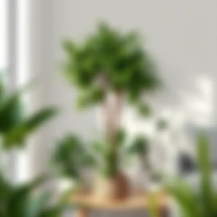 Lush indoor tree plants enhancing home decor