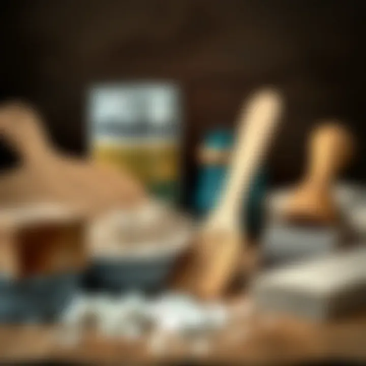 Various sanding materials and tools