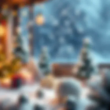 A creative scene showing artificial snow used in festive decor