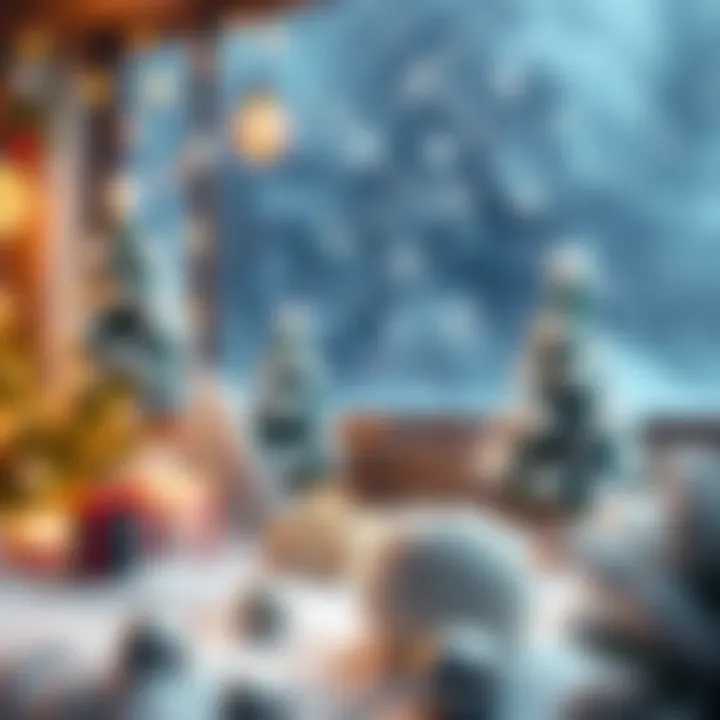 A creative scene showing artificial snow used in festive decor