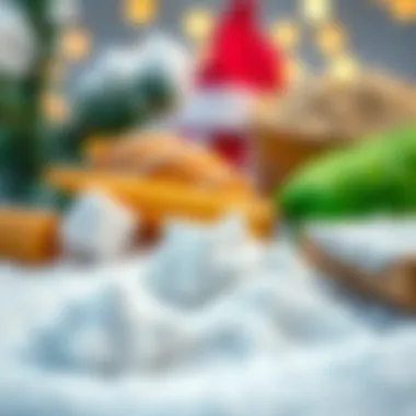 A close-up of materials used for making artificial snow