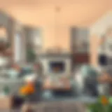 Cozy living room with smoke damage