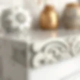 Detailed view of a decorative tile edge