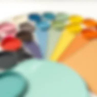 A variety of paint colors arranged for tile painting