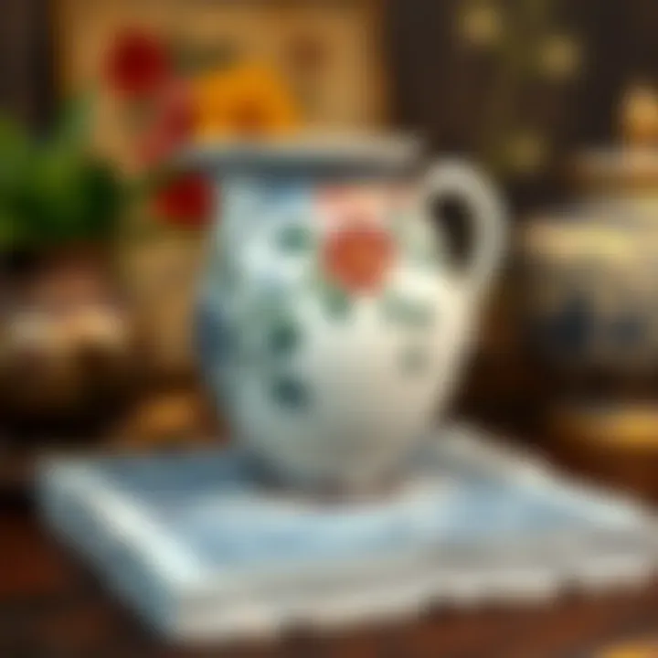 Finished ceramic artwork showcasing paint techniques