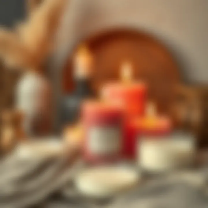 Finished natural candles on display