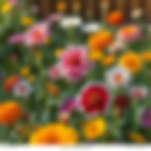 A vibrant flower garden showcasing various blooming flowers