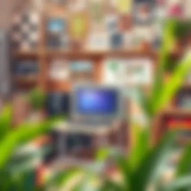 Organized photography space with artistic elements