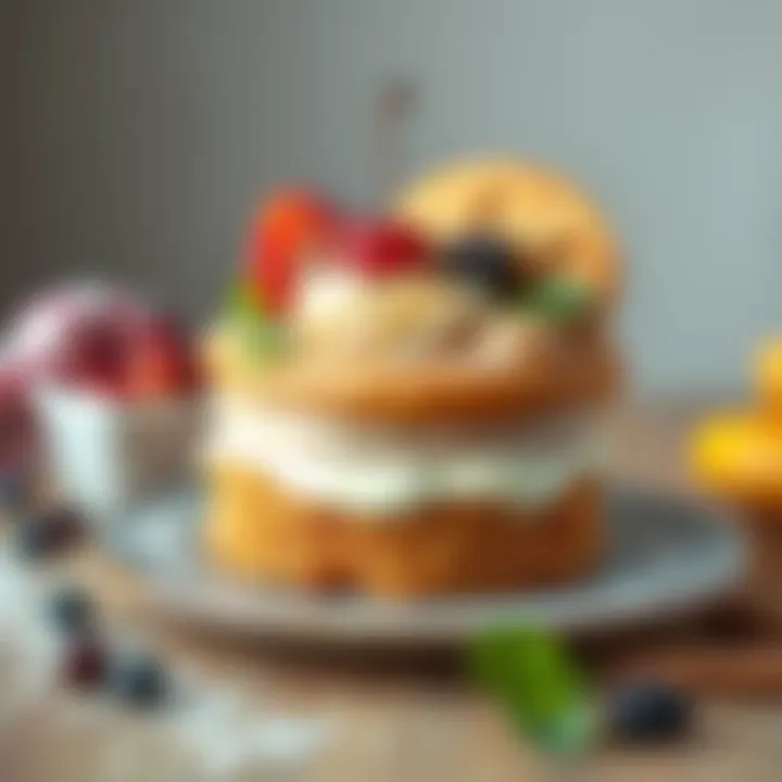 Beautifully decorated air-fried cake with toppings