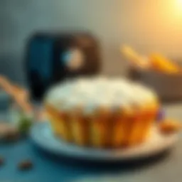 Delicious and fluffy air-fried cake ready to be enjoyed